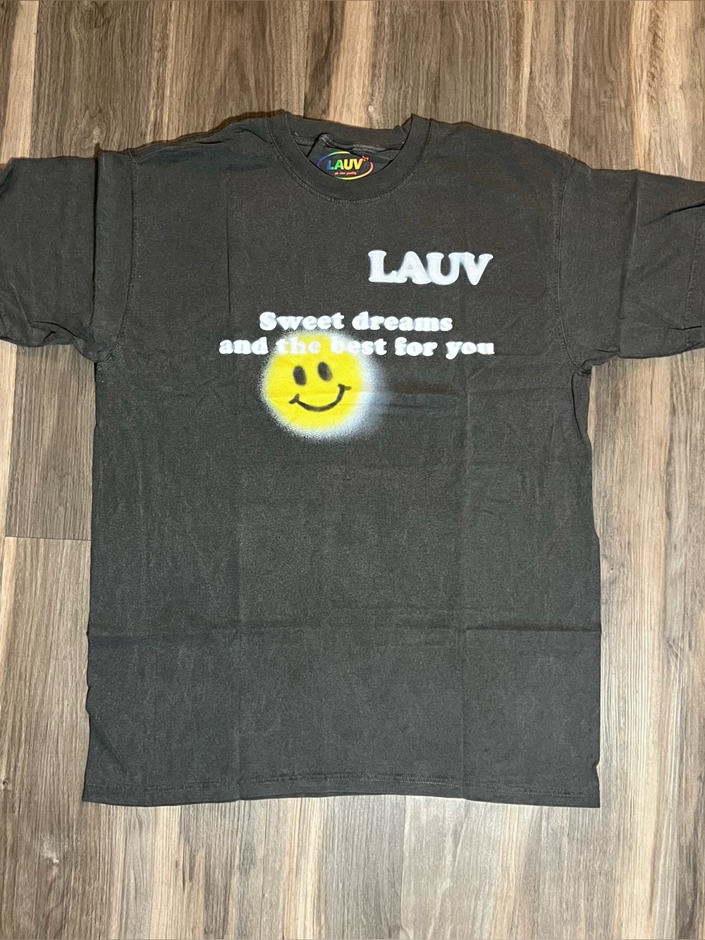 Lauv Smiley Face Sweet Dreams Graphic Print T-shirt Band Tee Punk Size L